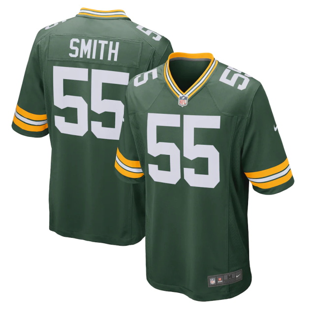 mens nike zadarius smith green green bay packers game team jersey